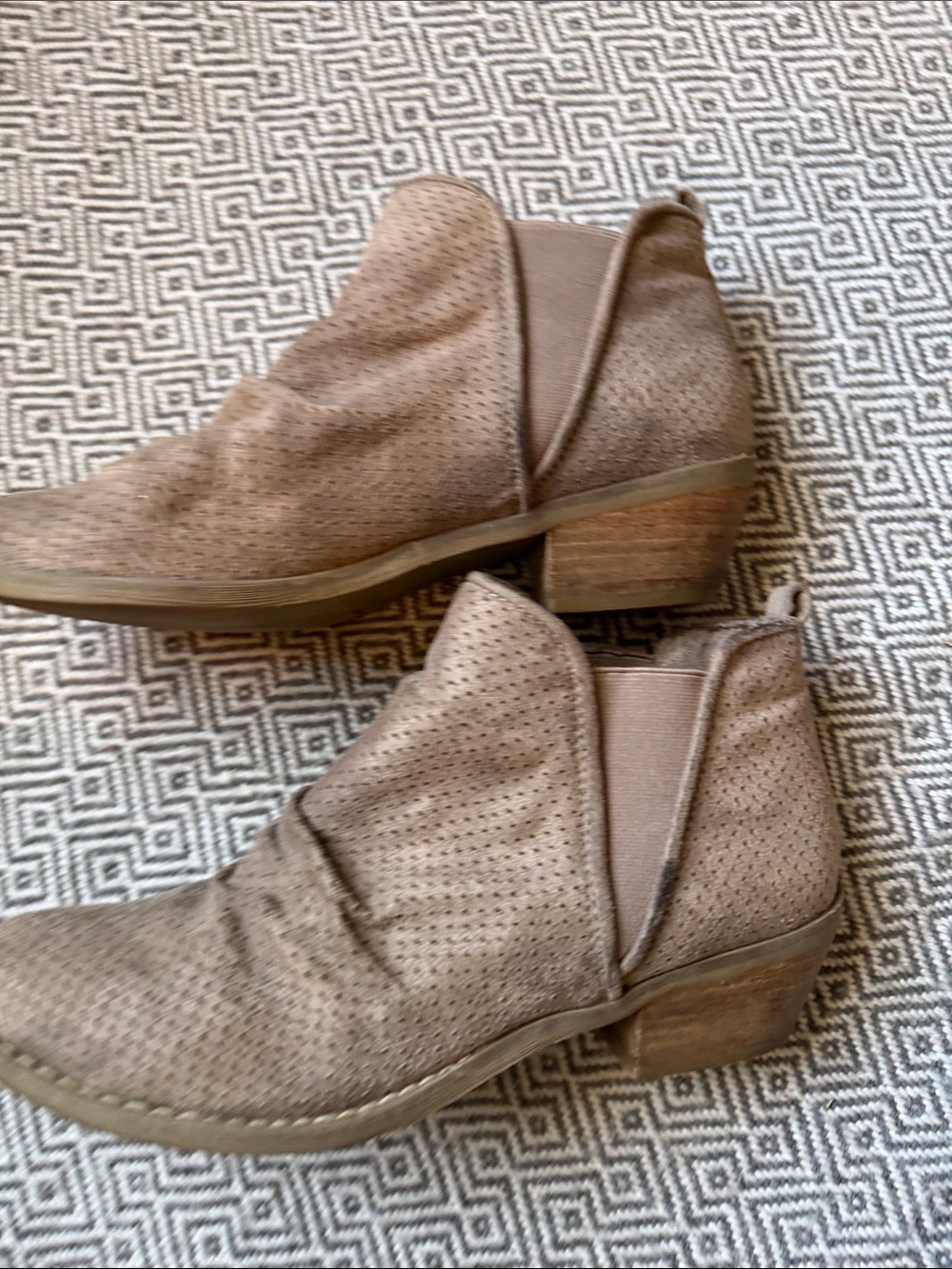 Report Women’s Suede Perforated Slip-On Ankle Boots - Taupe - Picture 7 of 16